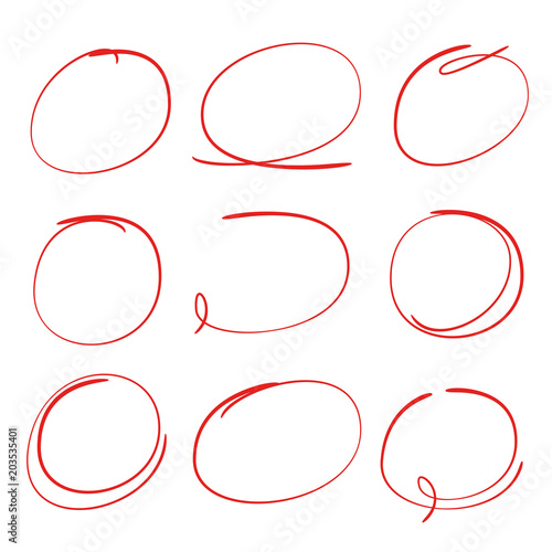 red scribble marker elements set