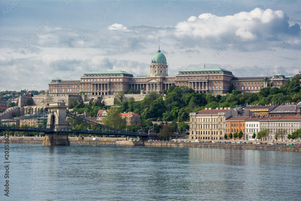 Royal palace and Danube river, Budapest, Hungary