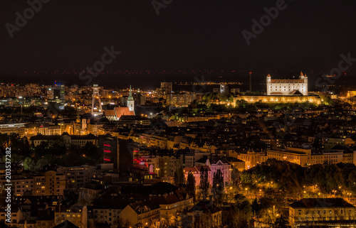 Night romantic cityscape of Bratislava capitol, Slovakia © Lukas