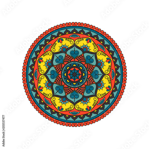 Mandala. Round ornament floral pattern. Decorative element. Oriental motif.