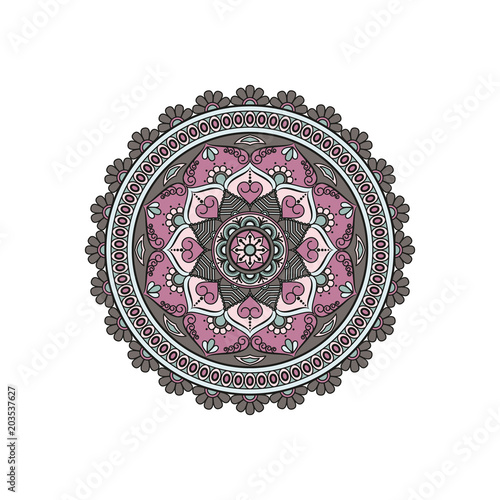 Mandala. Round ornament floral pattern. Decorative element. Oriental motif.