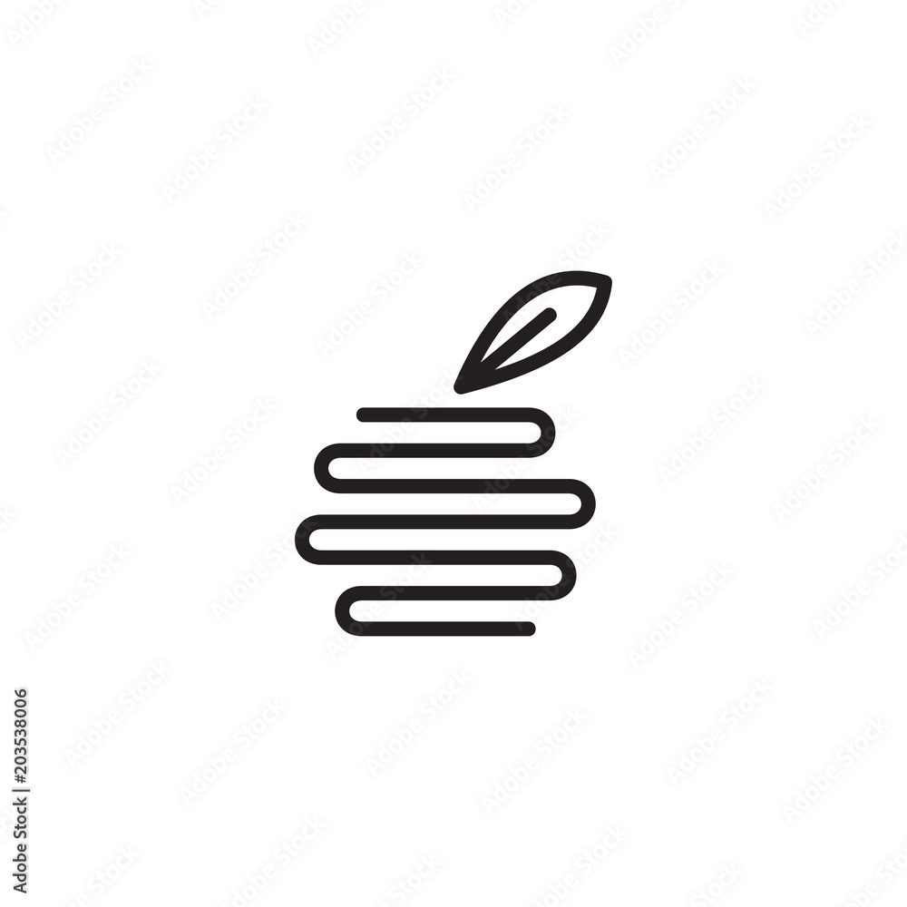 Modern apple with leaf icon in technological style Modern apple with leaf icon in technological style