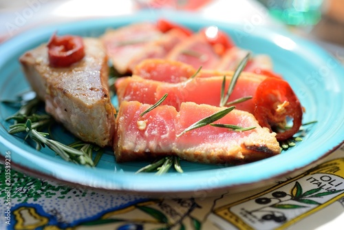 Delicious tuna steak 