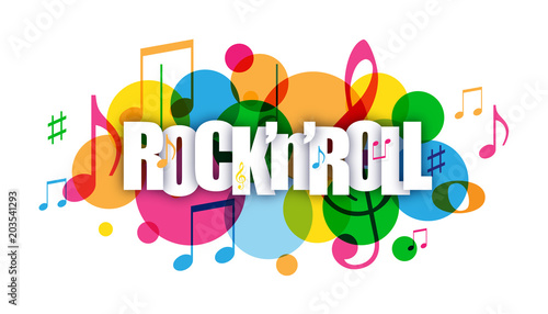 ROCK′n′ROLL Colourful Vector Letters Icon