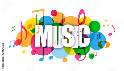 MUSIC Colourful Vector Letters Icon
