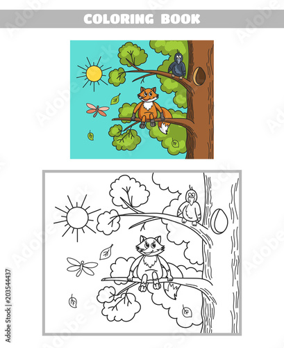 Coloring Book Fox And Crow