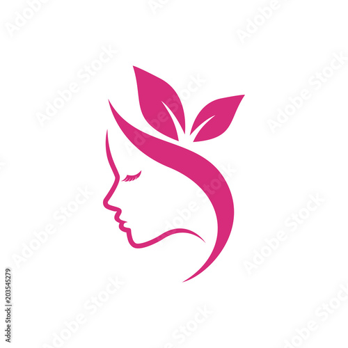 beauty logo vector template. woman silhouette vector icon illustration