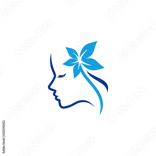 beauty logo vector template. woman silhouette vector icon illustration
