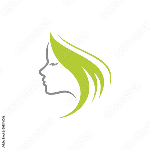 beauty logo vector template. woman silhouette vector icon illustration