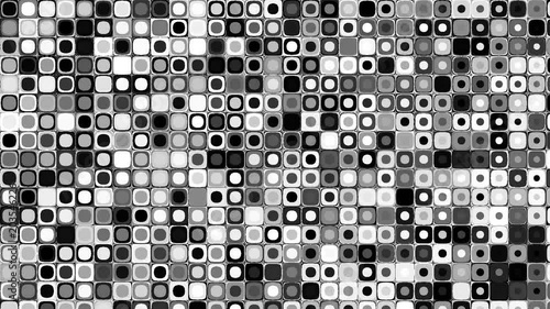 Abstract geometric background. Transform from small squares to dots. Mosaic pattern. Seamless looping footage. photo