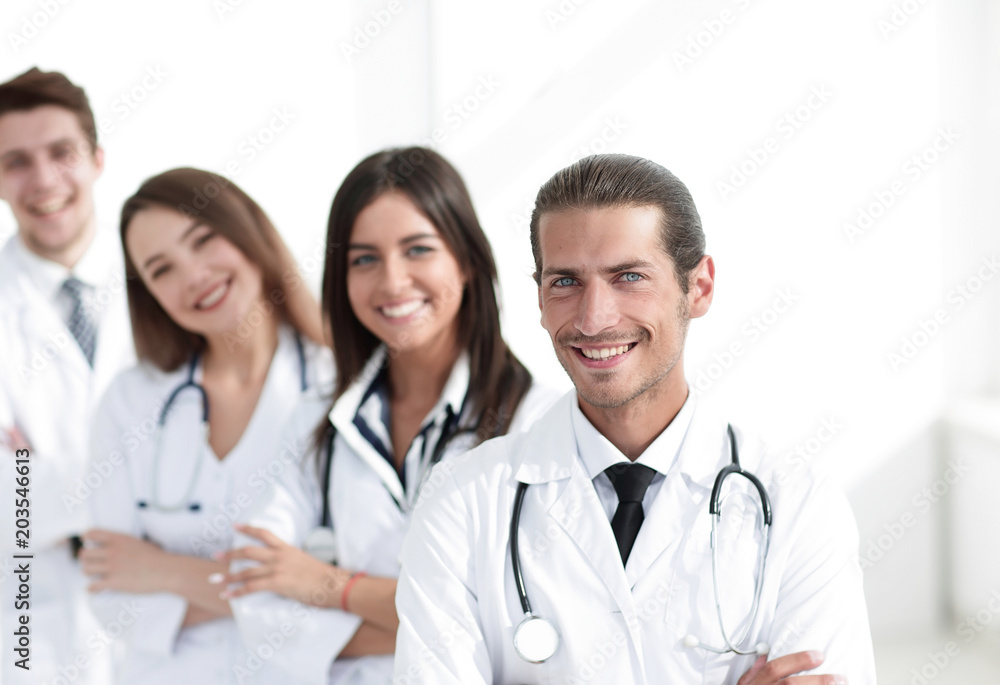 Team of doctors and nurses as colleagues in hospital Team of doctors and nurses as colleagues in hospital