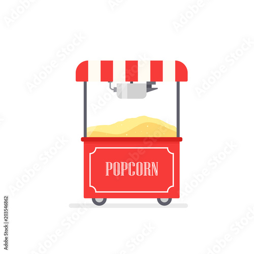 Popcorn cart vector illustration