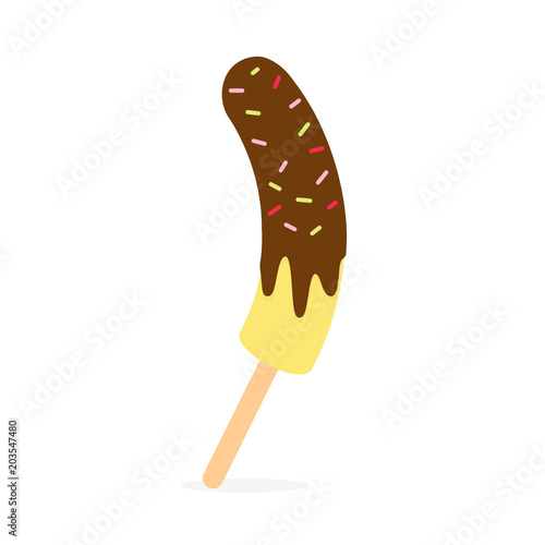 Banana covered in chocolate