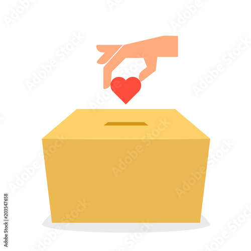 Fényképezés Cardboard donation box icon