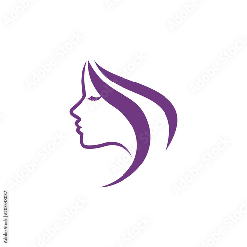 beauty logo vector template. woman silhouette vector icon illustration