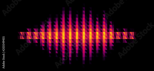Audio or music shiny sound waveform with triangular filter
