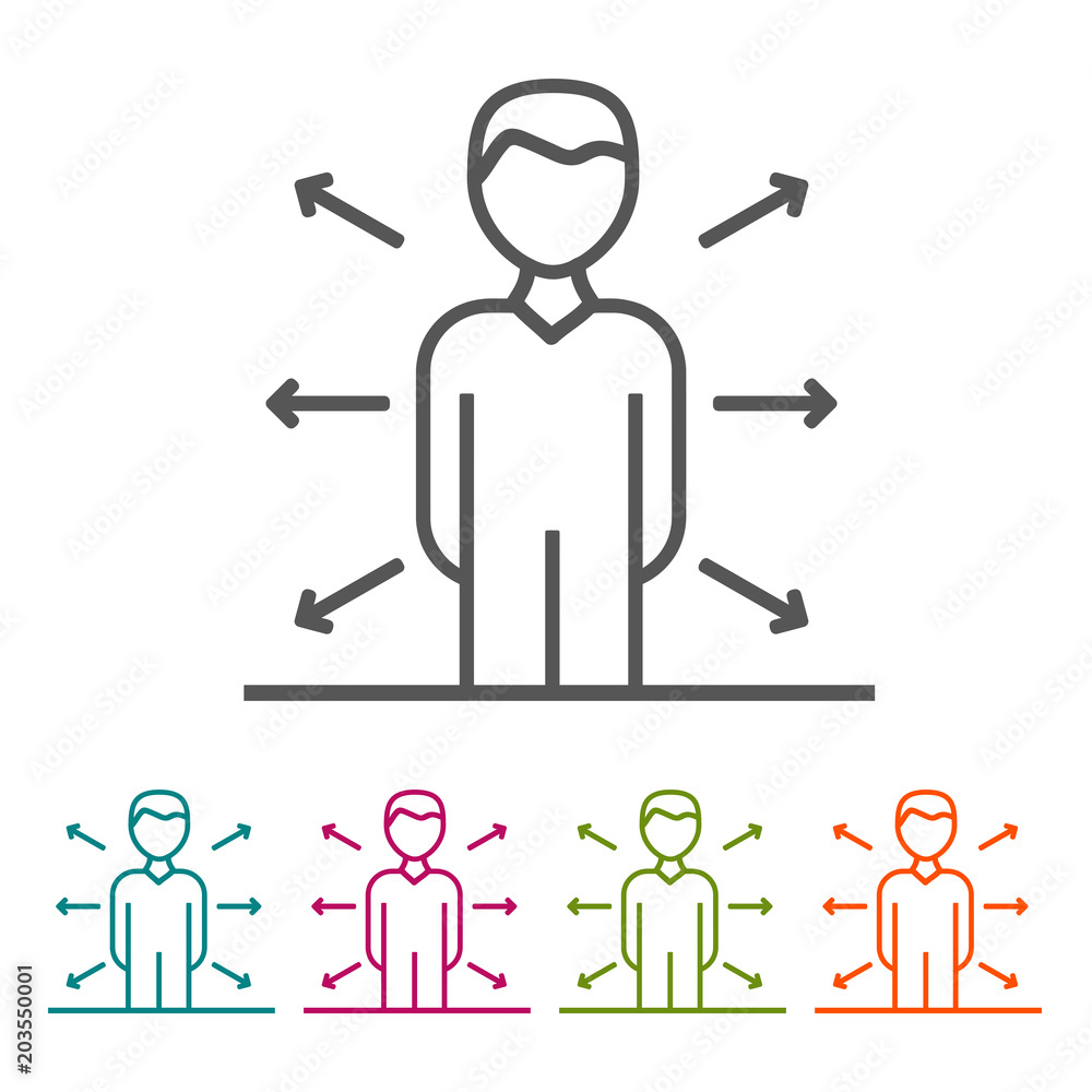 Opportunities Business People icons in thin line Style and flat Design.