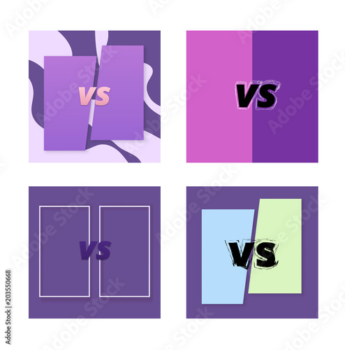 Set of versus card. Vertical illustration.