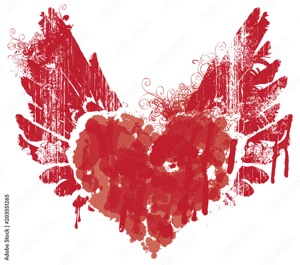 Bleeding Heart With Wings Drawings