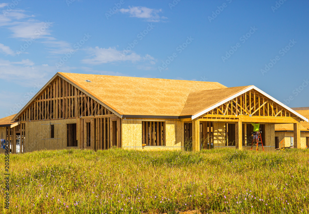 Framing On One Story New Construction Home Framing On One Story New Construction Home