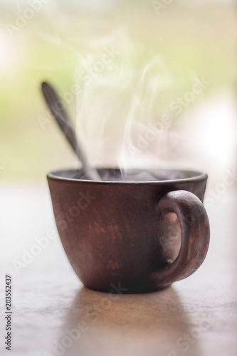 Cup of hot coffee to raise your mood. Cup of hot drink is  couple_