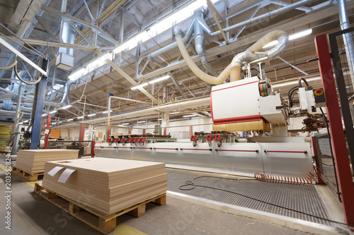 Εκτύπωση καμβά production, manufacture and woodworking industry concept - furniture factory wor