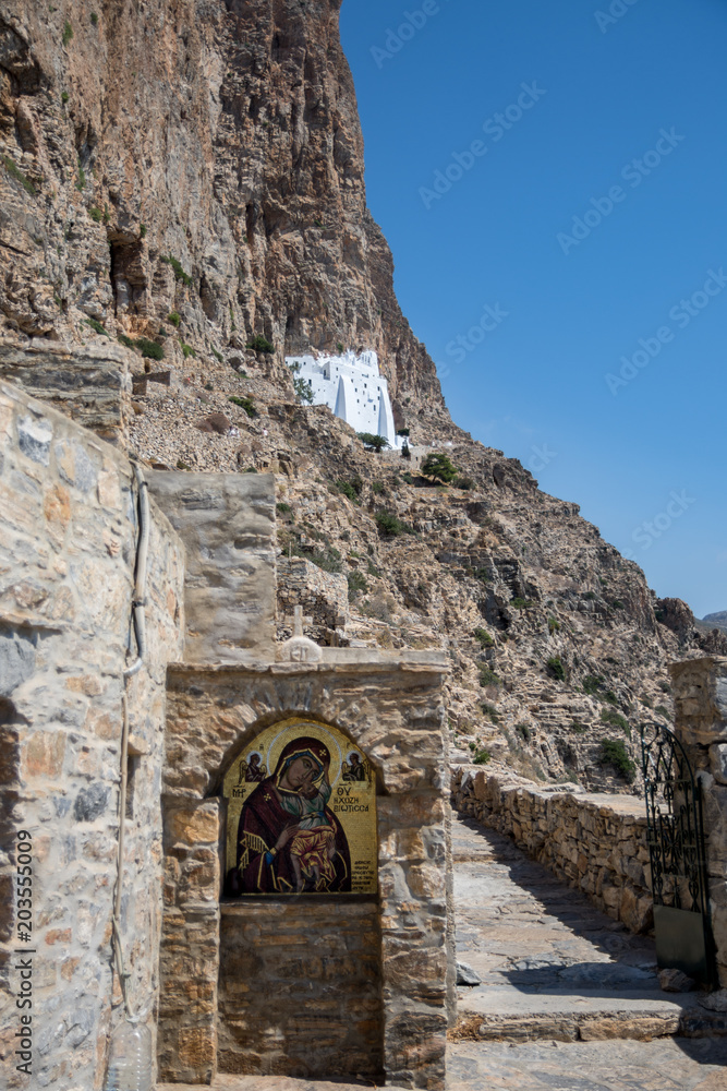 The entrance of the monastery of Panagia Hozoviotissa