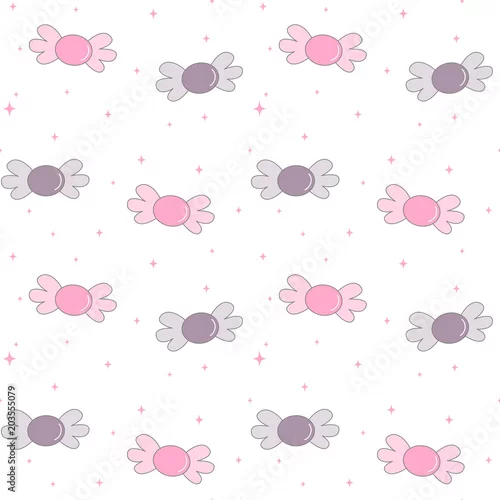 Tapety słodka kreskówka cukierki bez szwu wektor wzór tła ilustracji