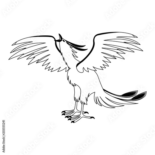 Fenix fantastic creature cartoon vector illustration graphic design