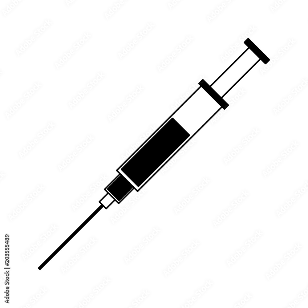 Medical syringe symbol vector illustration graphic design Medical syringe symbol vector illustration graphic design