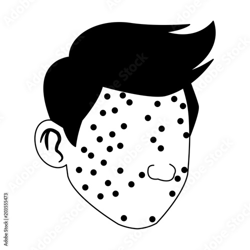 Man face with chickenpox vector illustration graphic design