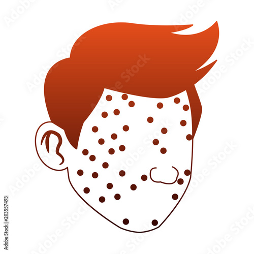 Man face with chickenpox vector illustration graphic design