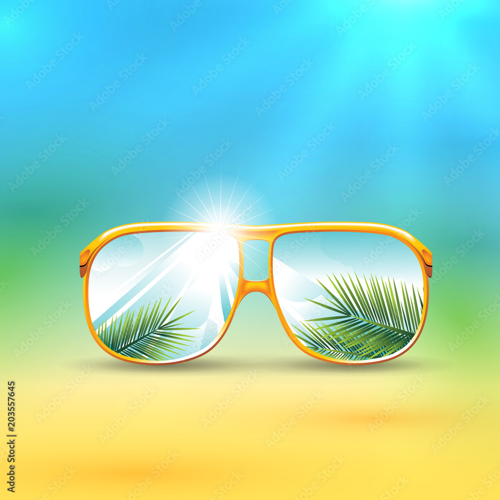 Summer Time Typographical Background With Tropical Plants And Flowers Summer Time Typographical Background With Tropical Plants And Flowers