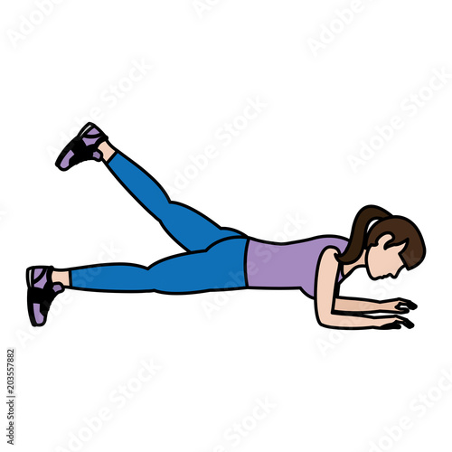color woman glute kickbacks fitness training