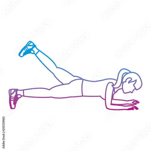 degraded line woman glute kickbacks fitness training