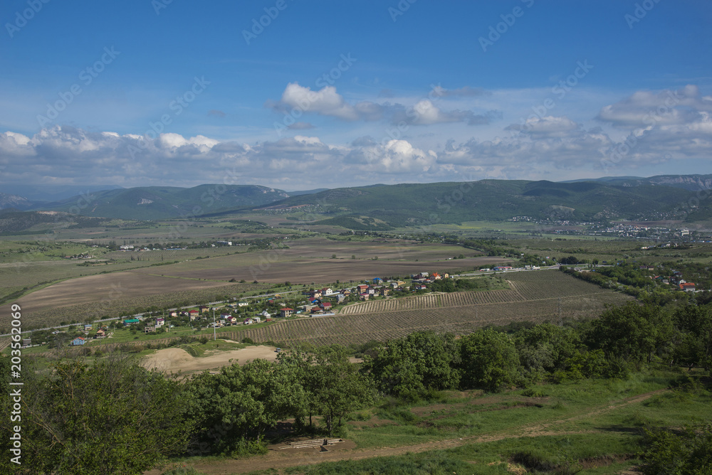 Crimean peninsula in the spring. View from the Mount Sapun