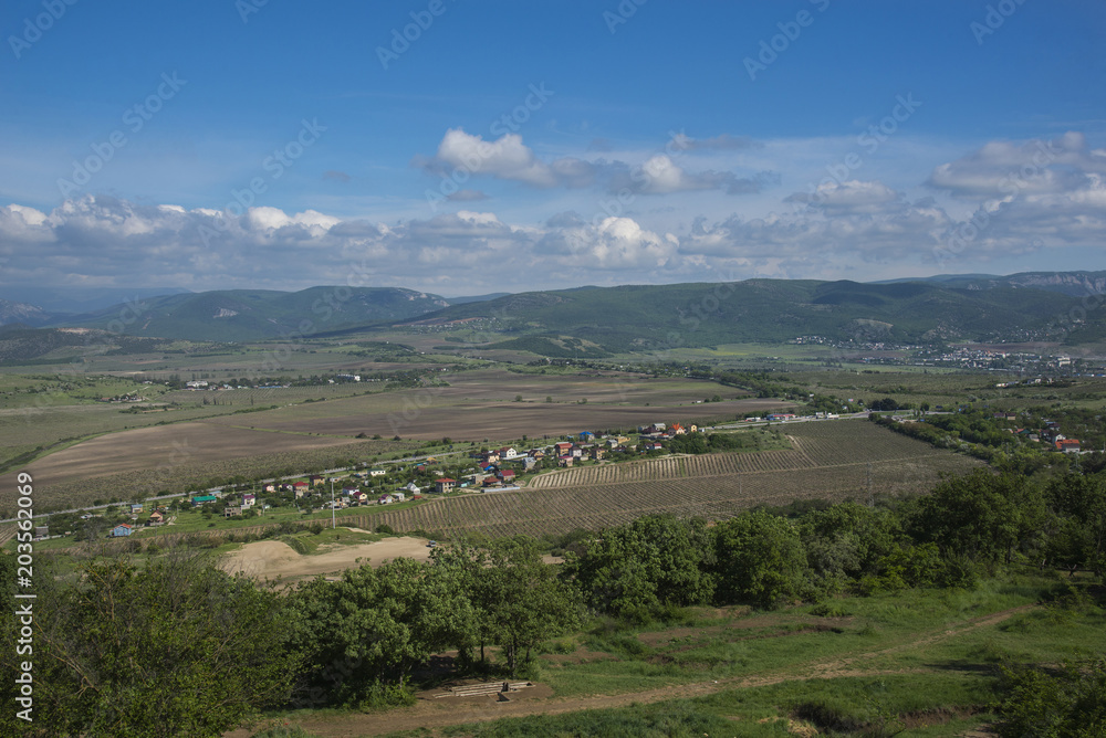 Crimean peninsula in the spring. View from the Mount Sapun Crimean peninsula in the spring. View from the Mount Sapun