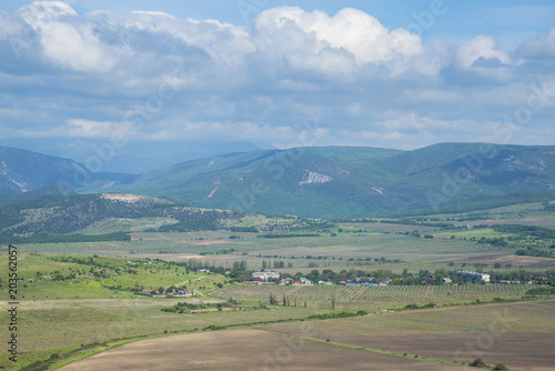 Mountain landscape view from Sapun mountain