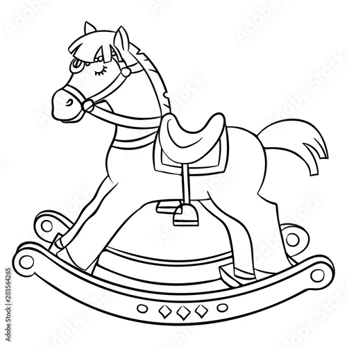 Rocking horse vector contour