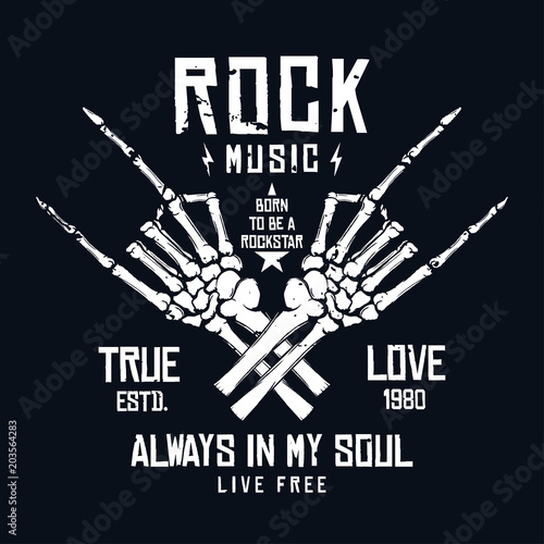 Fotótapéta Rock music t-shirt design