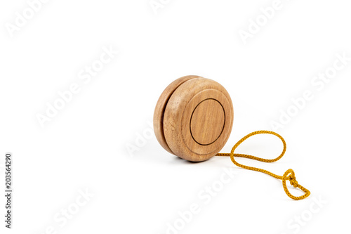 Obraz na płótnie A wooden yo-yo on white background.