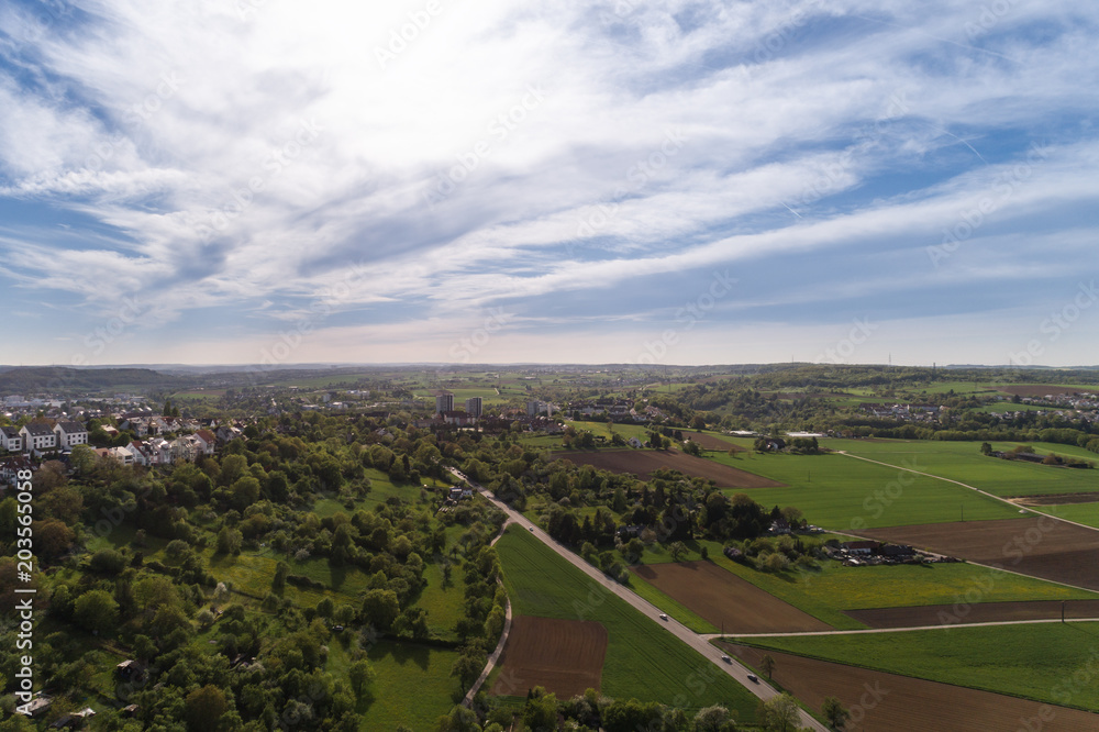 Luftbild mit Blick auf Leanberg in Baden Württemberg