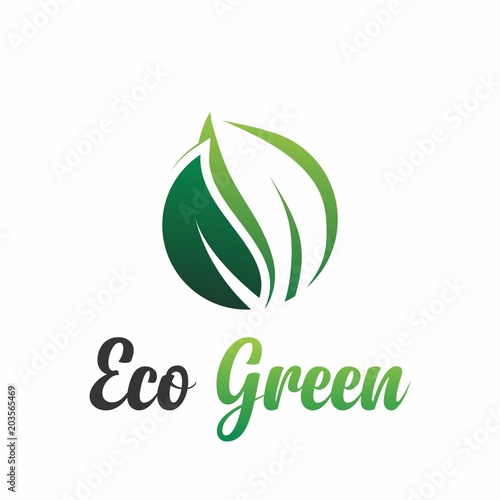 ecology, eco green logo design for nature and leaf