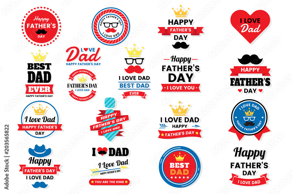 father day Birthday Vector Logo for banner