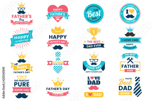 father day Birthday Vector Logo for banner