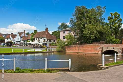 English village with pond фототапет