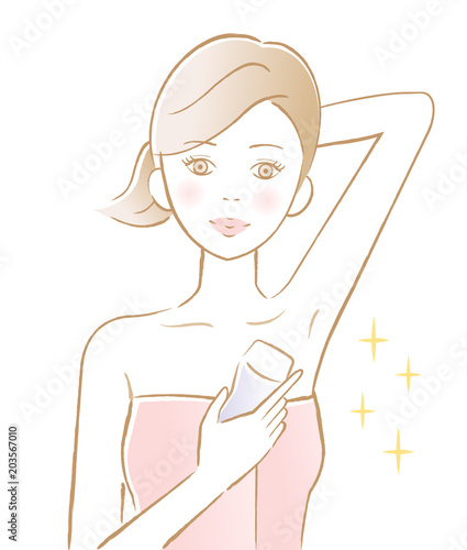 電気シェーバー　脇　女性