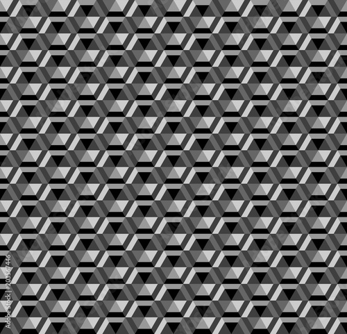 3D hexagons pattern. Dark geometric background and texture.