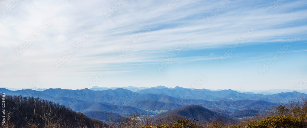 Blue ridge mountains. Panorama. USA