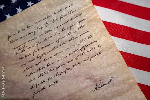 Obraz na plátně Gettysburg Address speech by U.S. President Abraham Lincoln